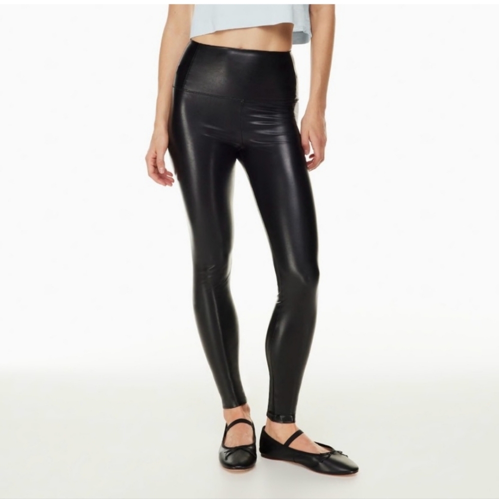 Wilfred Free Black High-Waisted Vegan Leather Leggings
